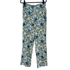 Beach Riot Blue Lagoon Tropical Flower Wide Leg Beach Pants Women's Size L Large